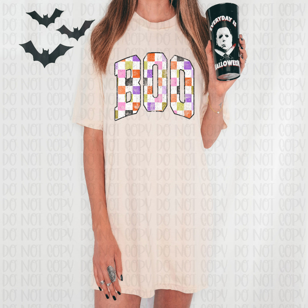 Boo colorful checker (Crafti) DTF Transfer