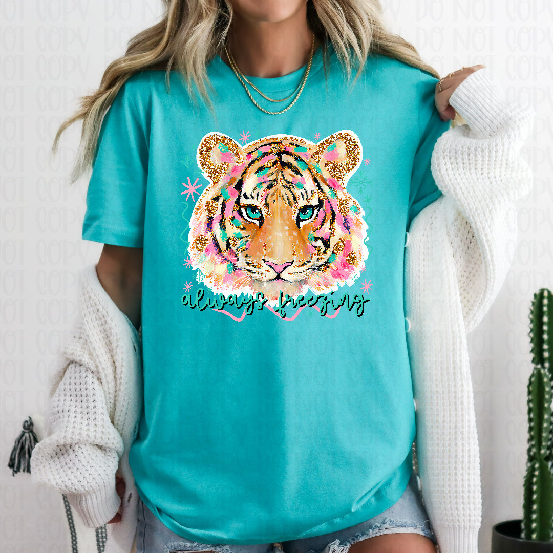 Always freezing tiger (Texan) DTF Transfer
