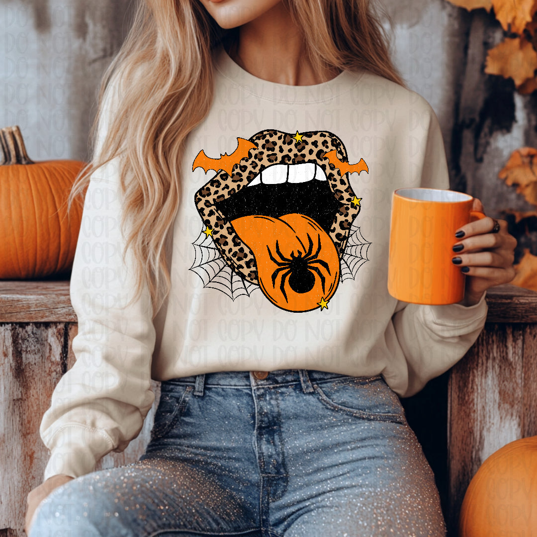 Spooky leopard print lips (Unhinged) DTF Transfer