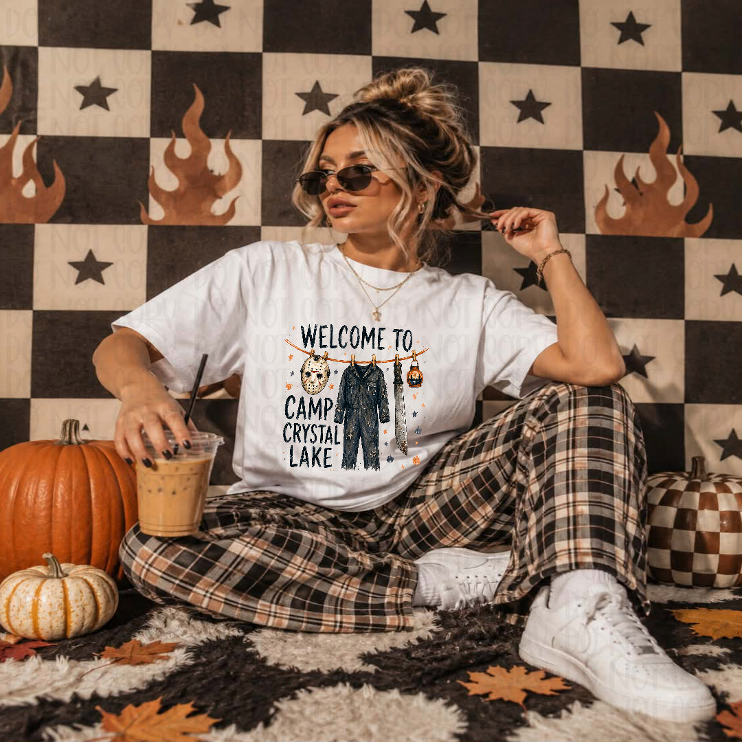 Welcome to camp black font clothes line Tuesday Deal DTF
