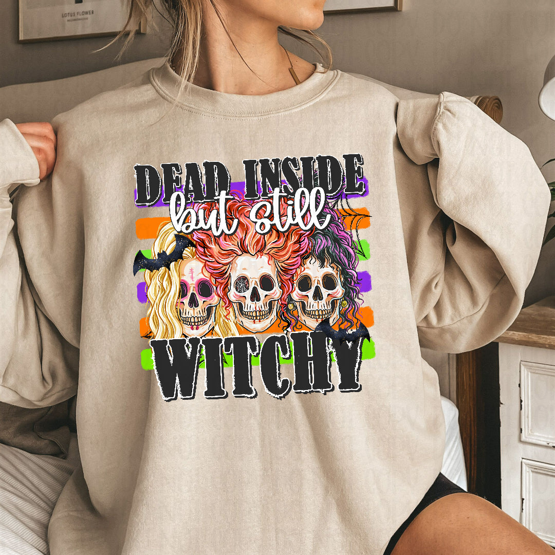 Dead inside but still witchy SS skeletons (SSD) DTF Transfer