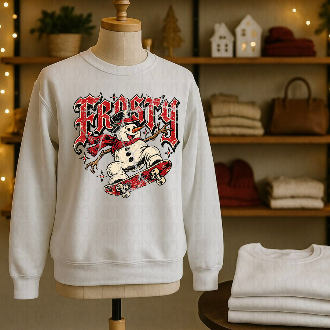 Distressed skater snowman (Mayhem) DTF transfer