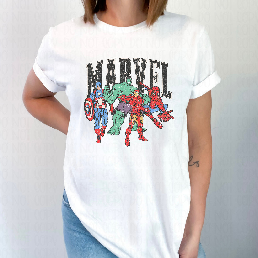 Super heros distressed (Scarlow) DTF Transfer