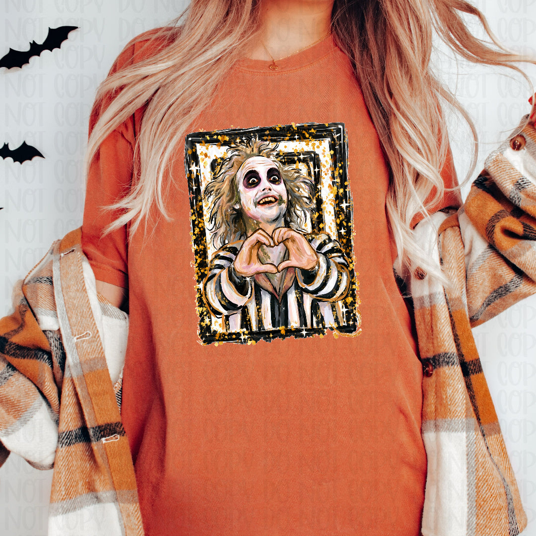 BJ heart hands faux gold flake (SSD) DTF Transfer