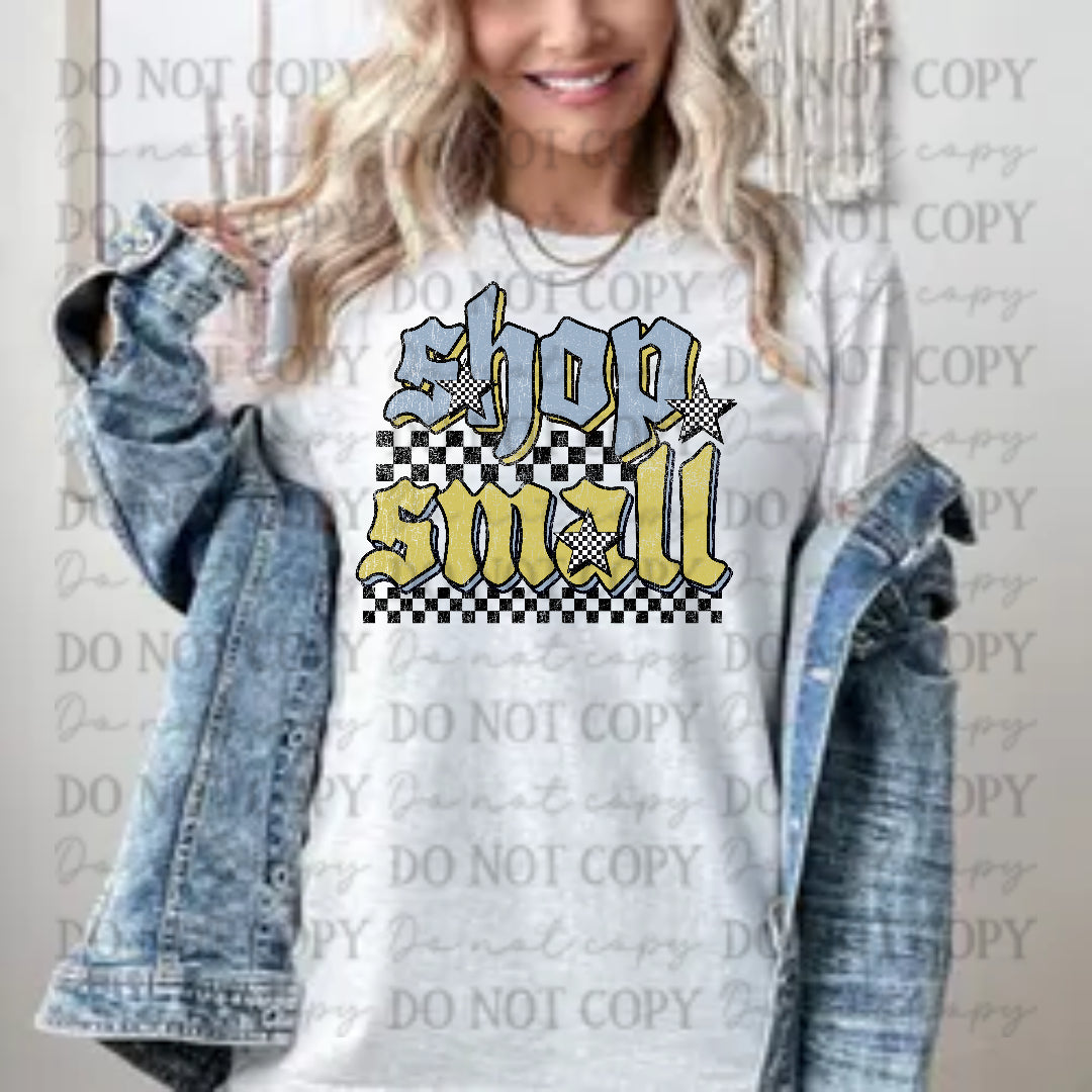 Shop Small Checker Stars/Background (Scarlow) DTF Transfer