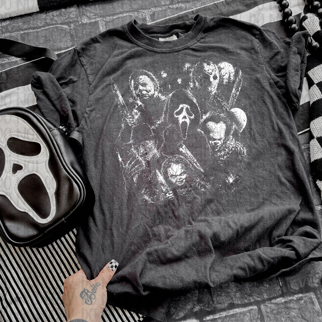 Horror distressed collage WHITE DTF Transfer