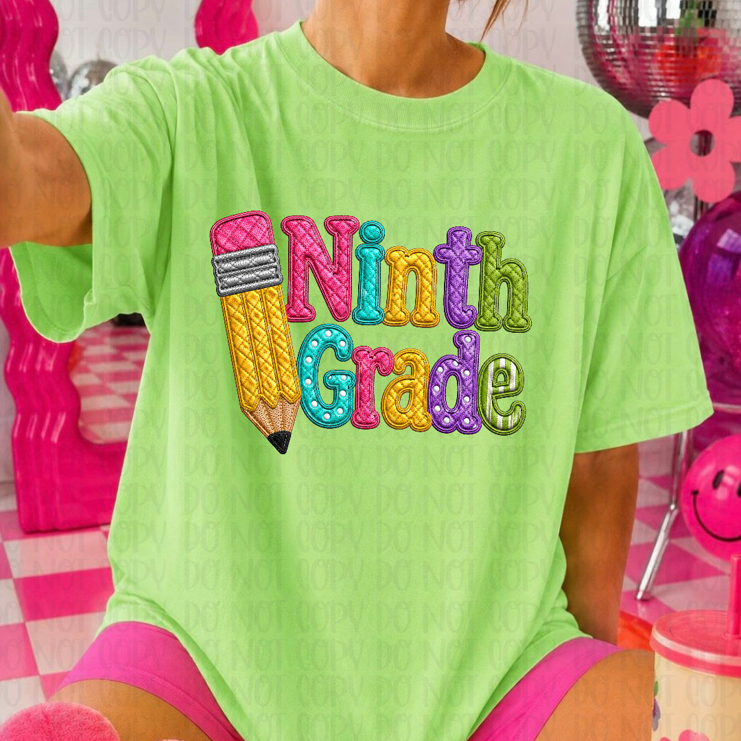 Ninth grade faux quilted (JM) DTF transfer