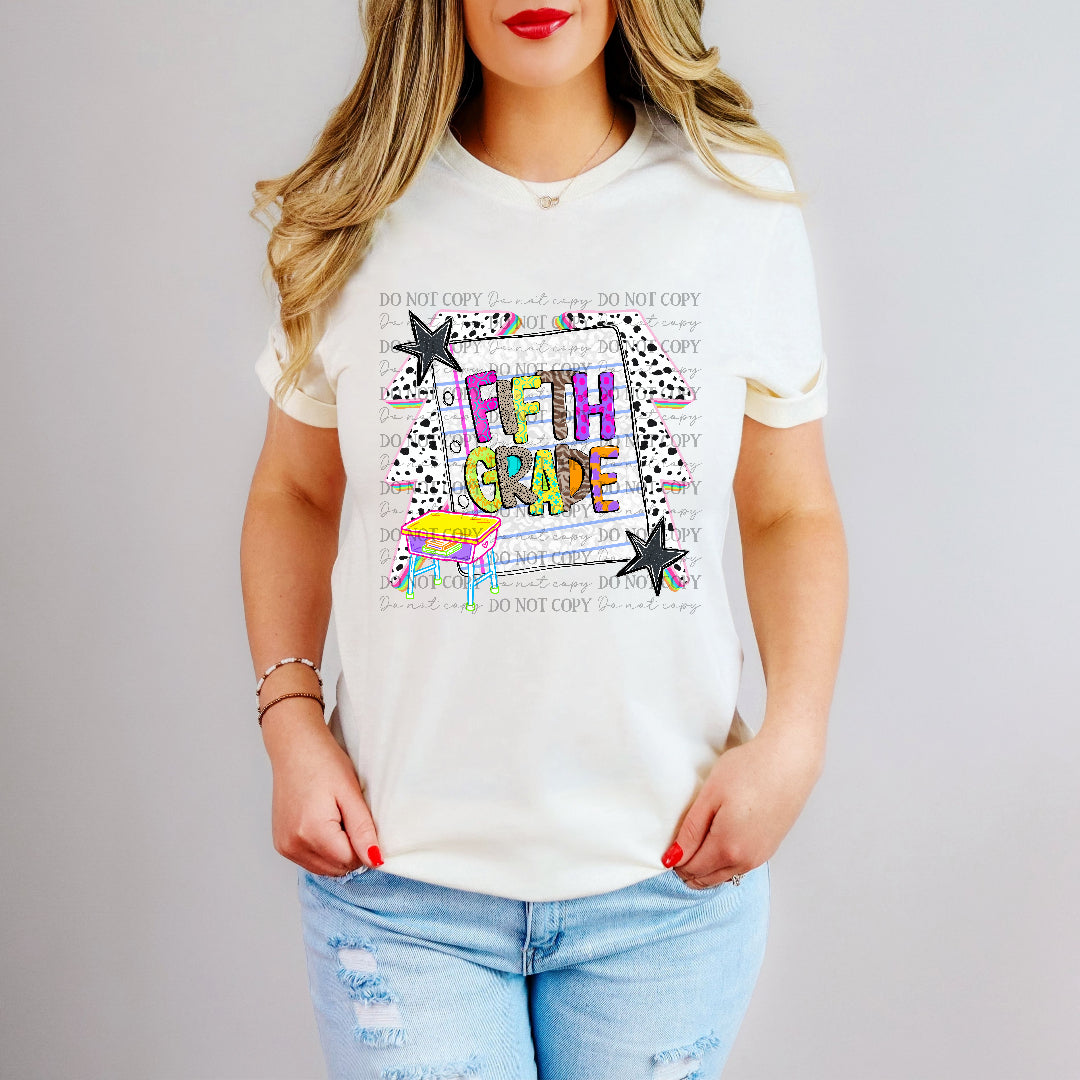 fifth grade colorful on paper (dkd) DTF transfer