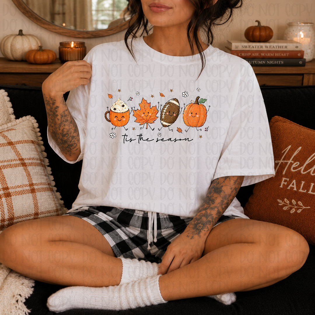 Tis the season fall characters DTF transfer