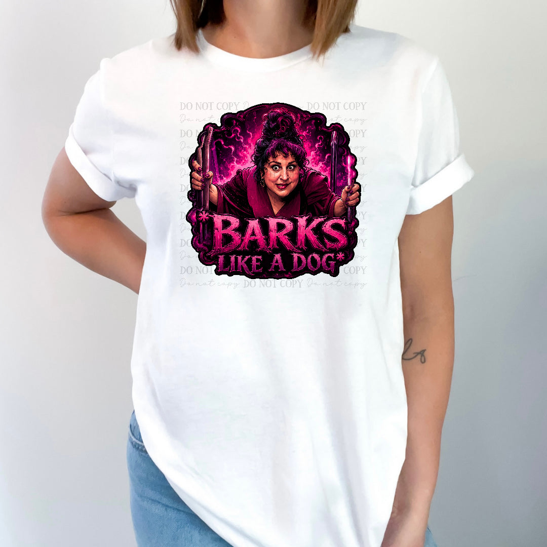 Barks like a dog pink (Divine) DTF Transfer