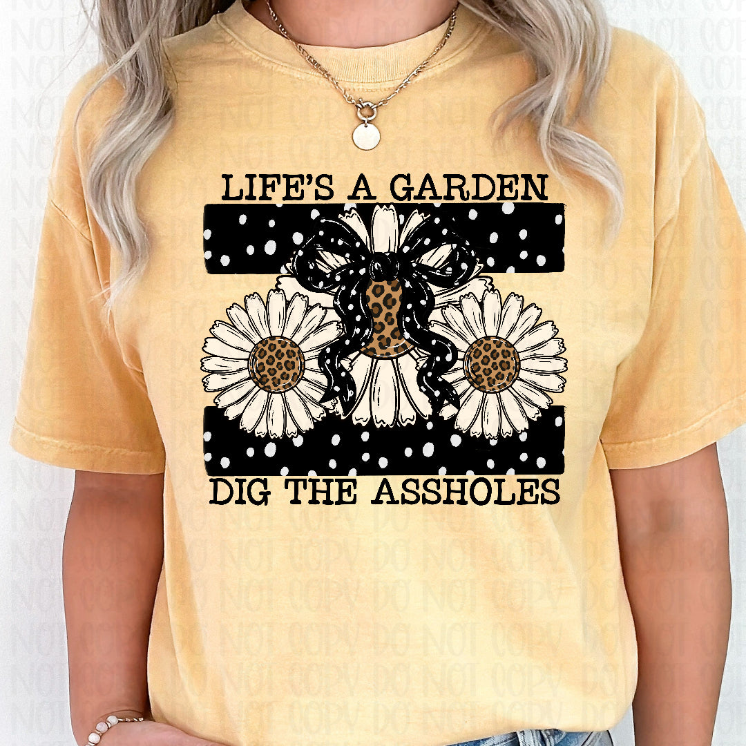 Life's a garden white daisy's (CST) DTF Transfer