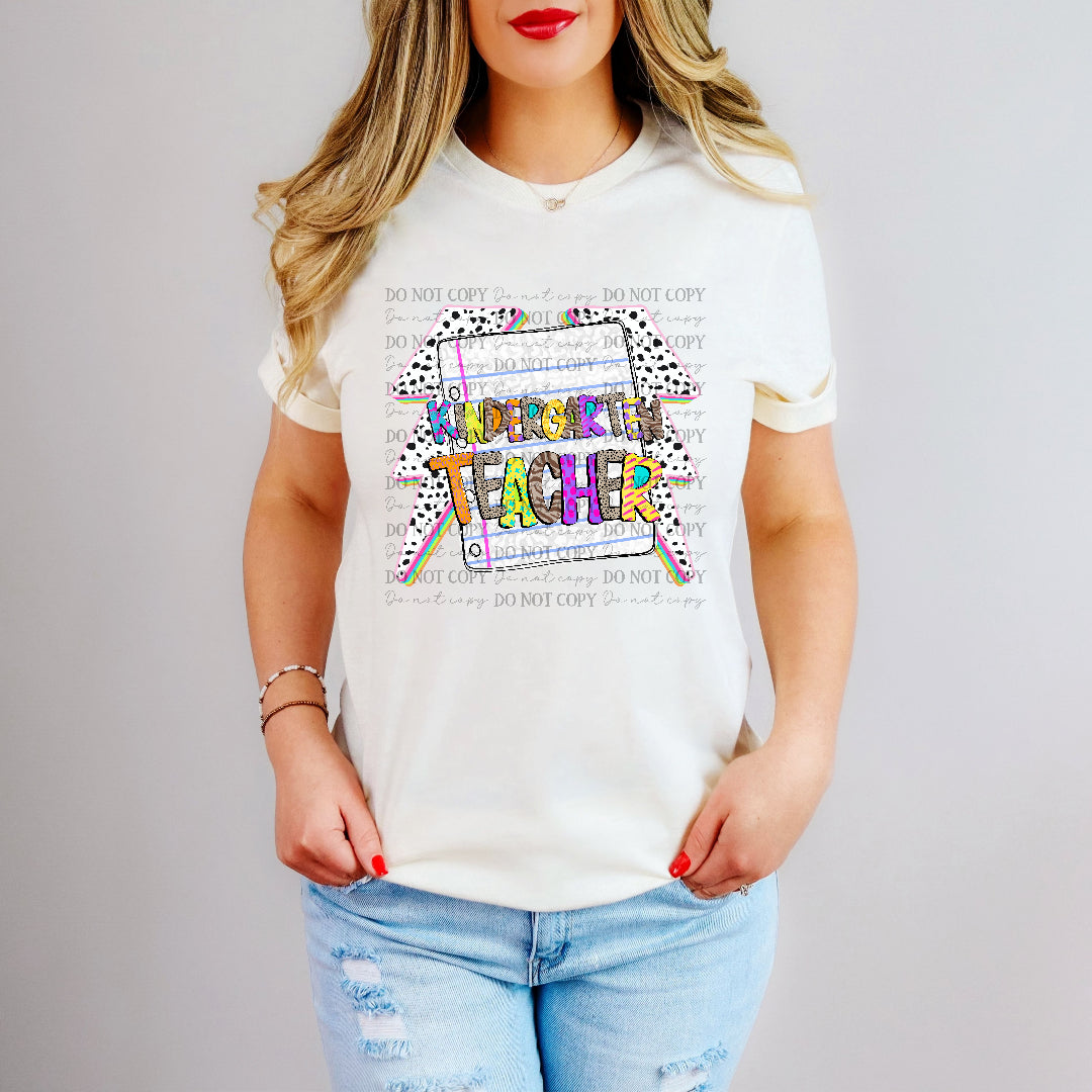 kindergarten teacher colorful on paper (dkd) DTF transfer