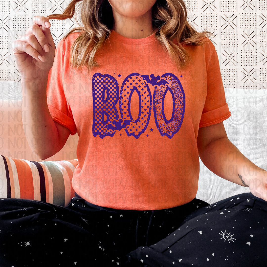 Boo PURPLE lace and bats (Mymark) DTF Transfer