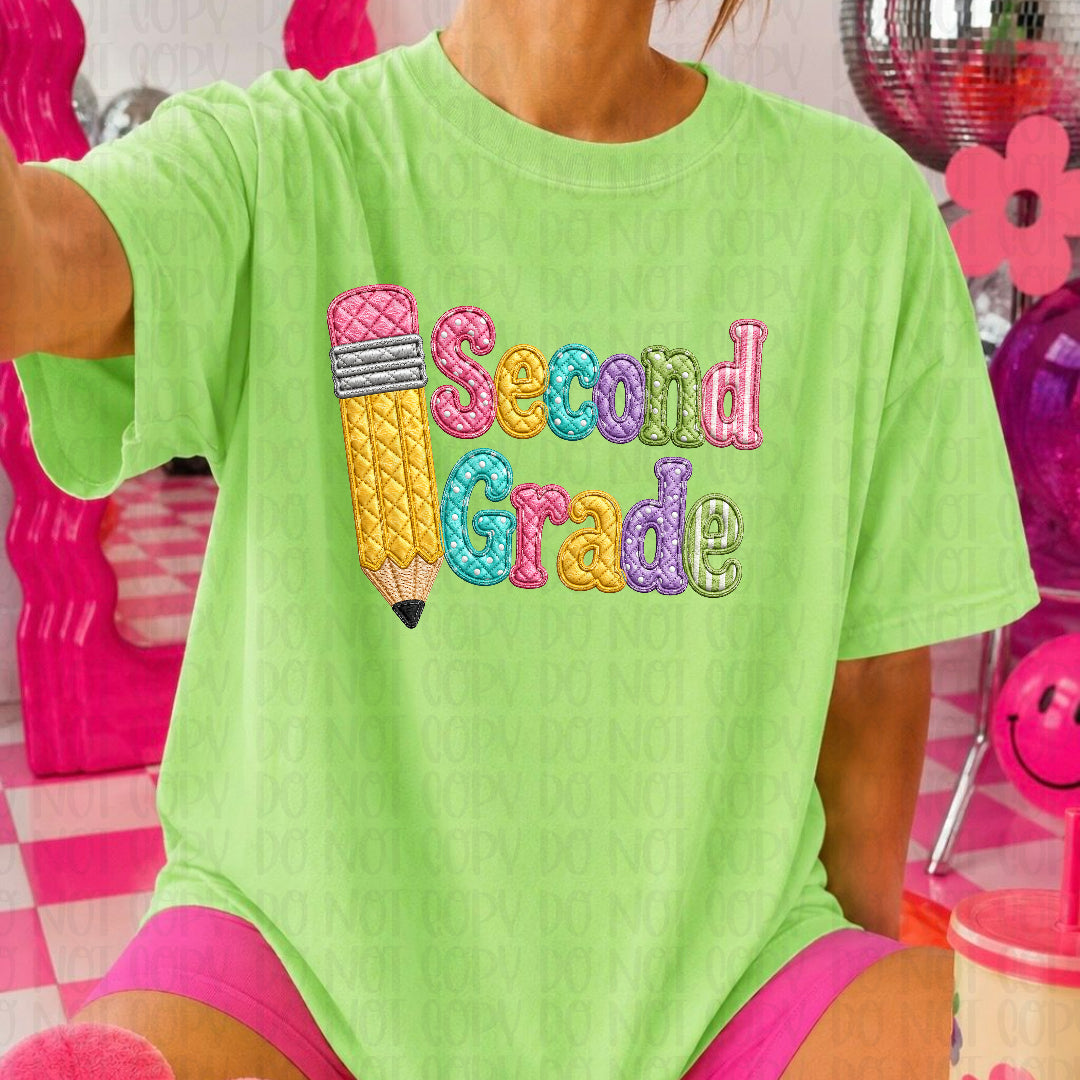 Second grade faux quilted (JM) DTF transfer