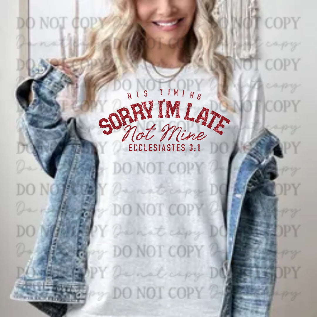 Sorry I'm Late-Red (Scarlow) DTF Transfer