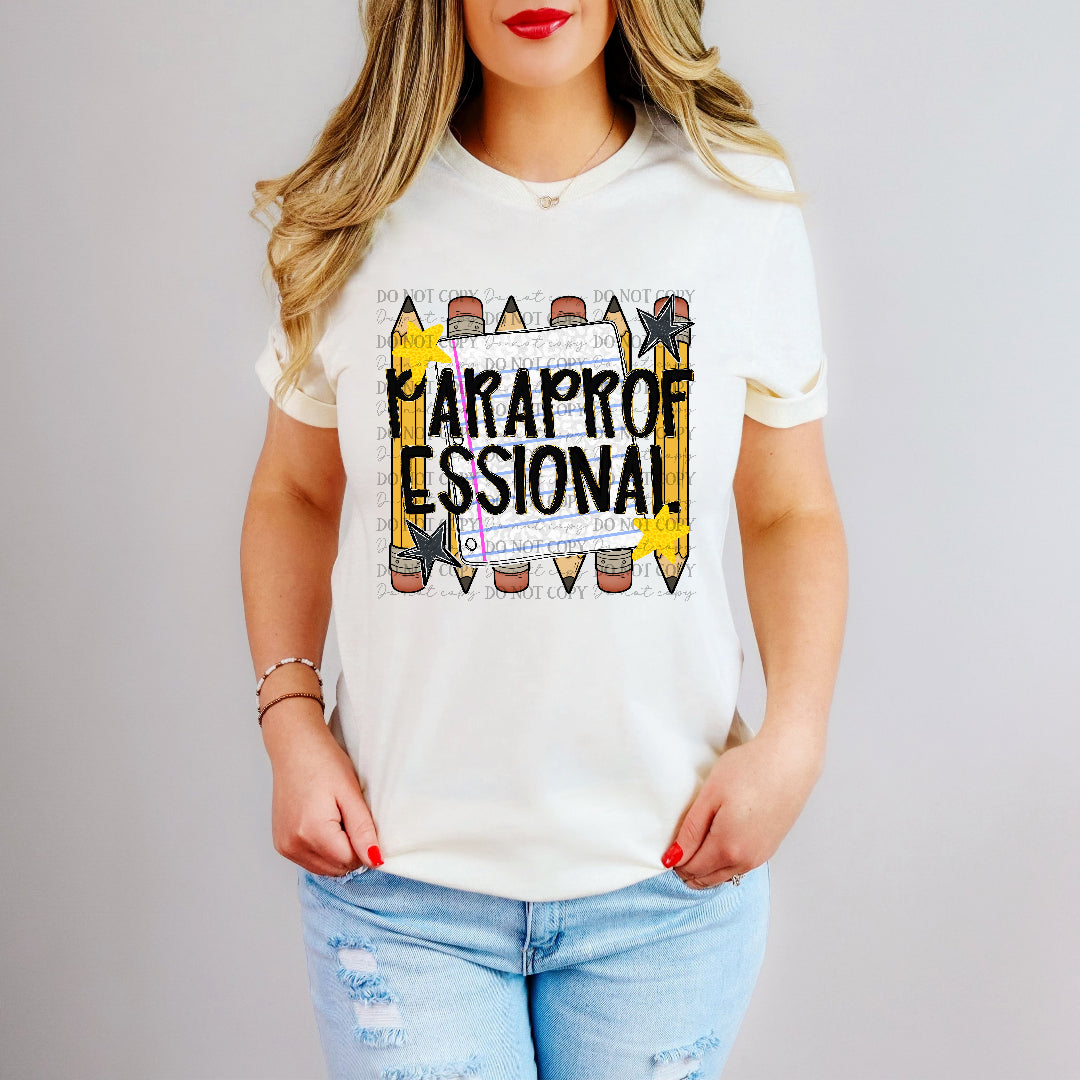 paraprofessional 6 pencils (dkd) DTF transfer