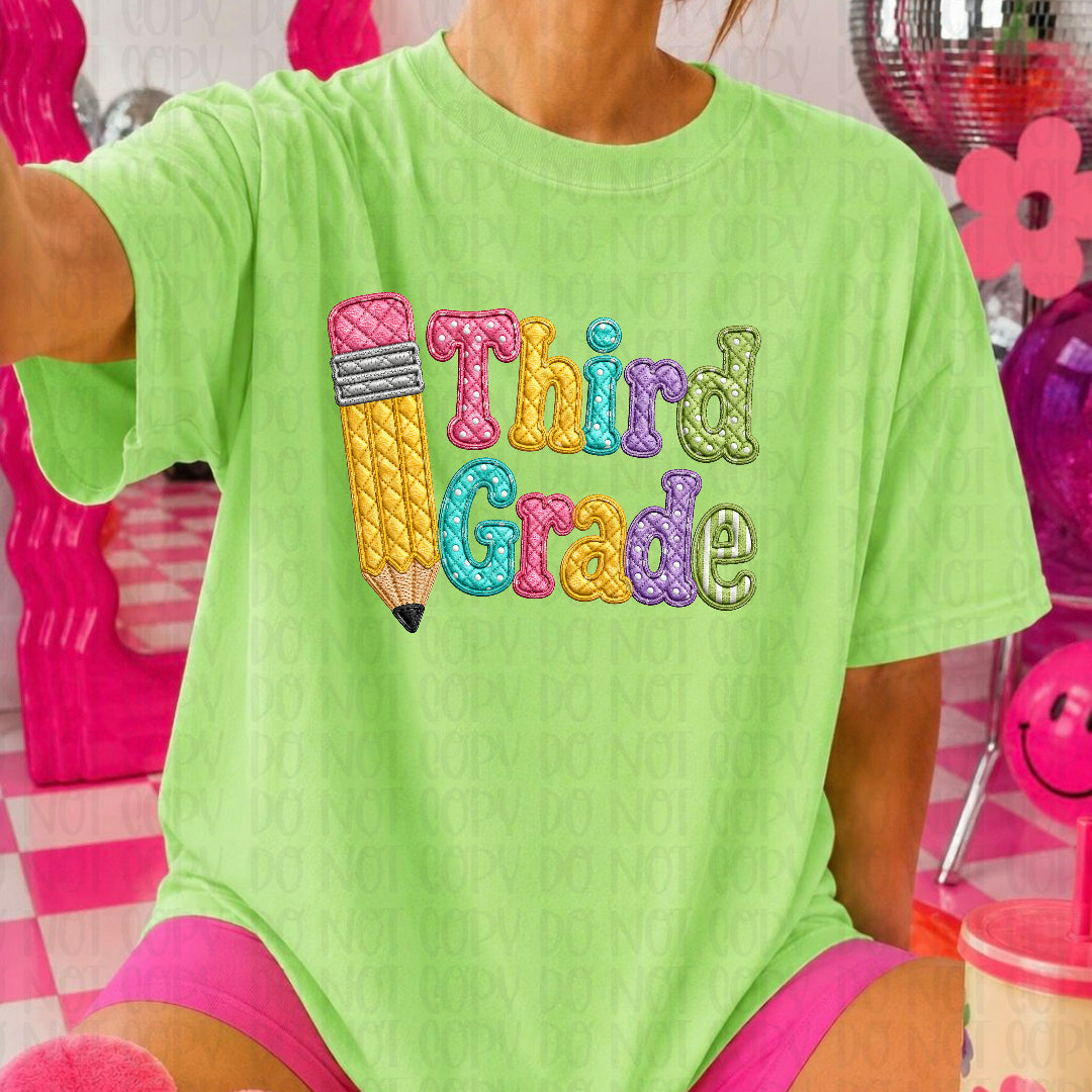 Third grade faux quilted (JM) DTF transfer