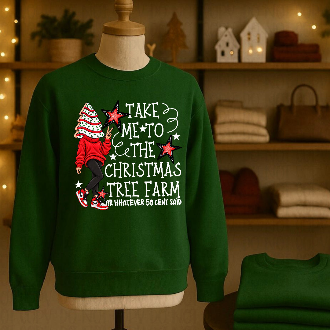 Take me to the Christmas tree farm or whatever Eminem said WHITE (Texan) DTF Transfer