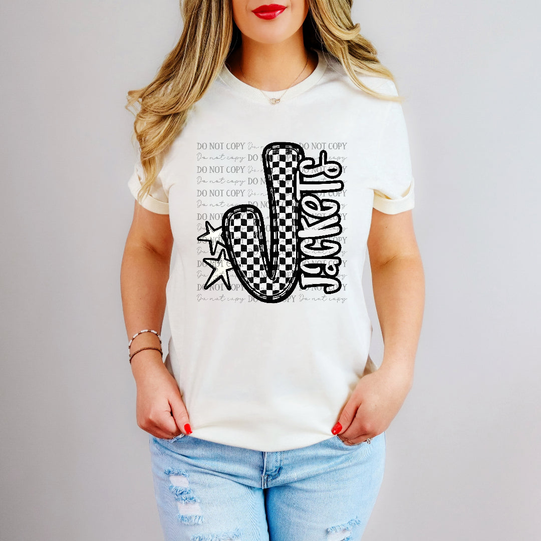 jackets checker crush initial (Caplinger) DTF transfer