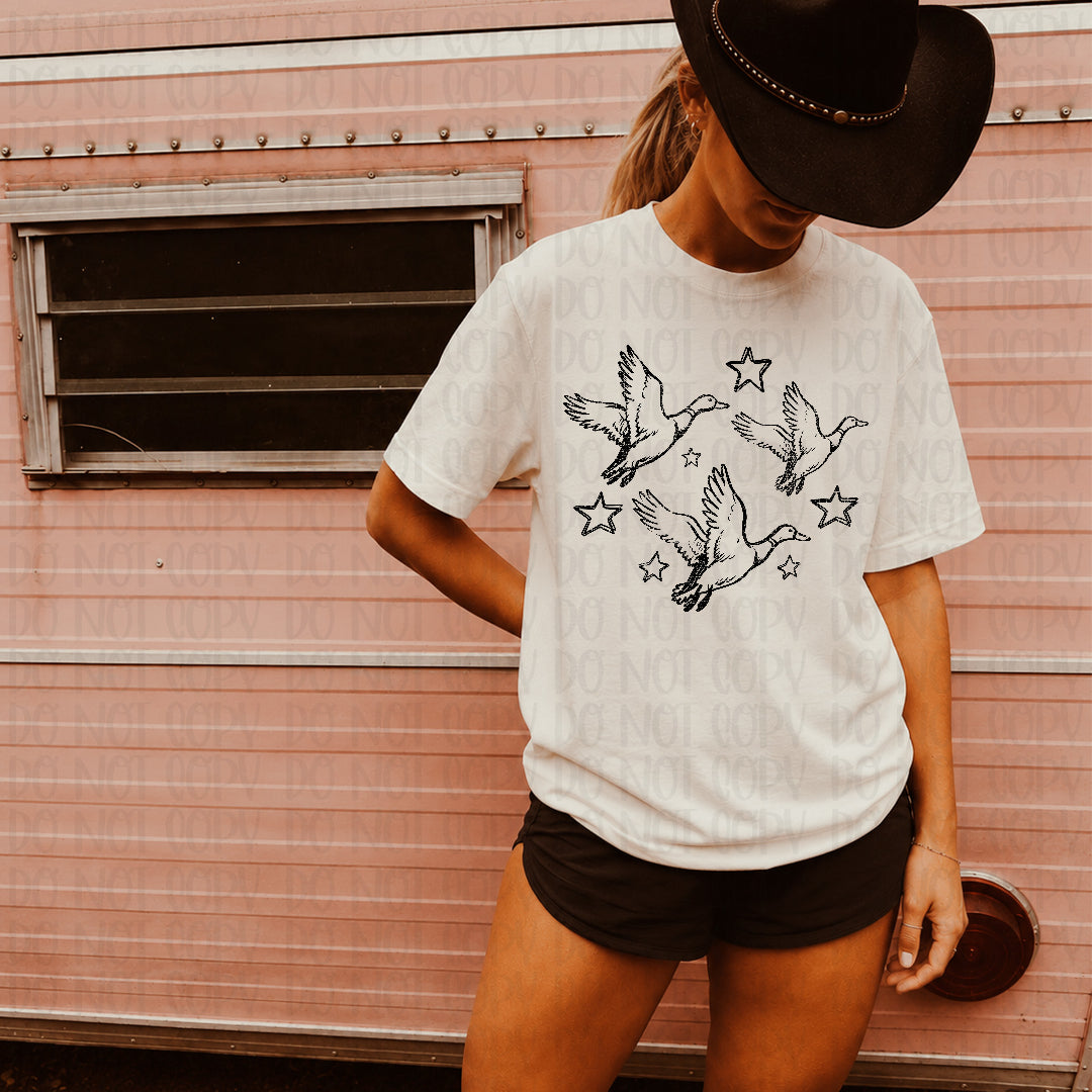 Flying ducks black (Scarlow) DTF Transfer