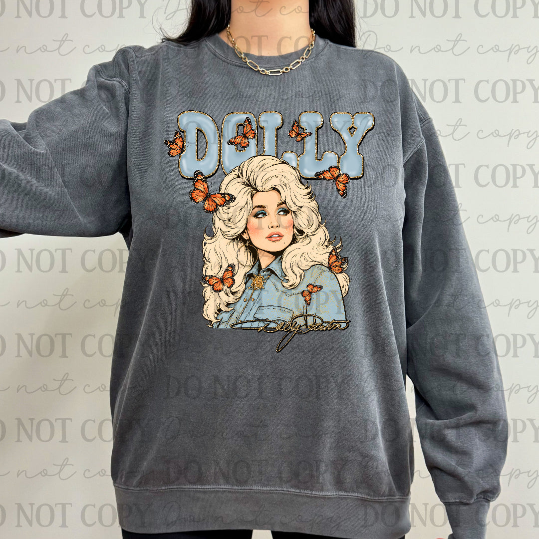 Dolly teal with gold outline (PH) DTF Transfer