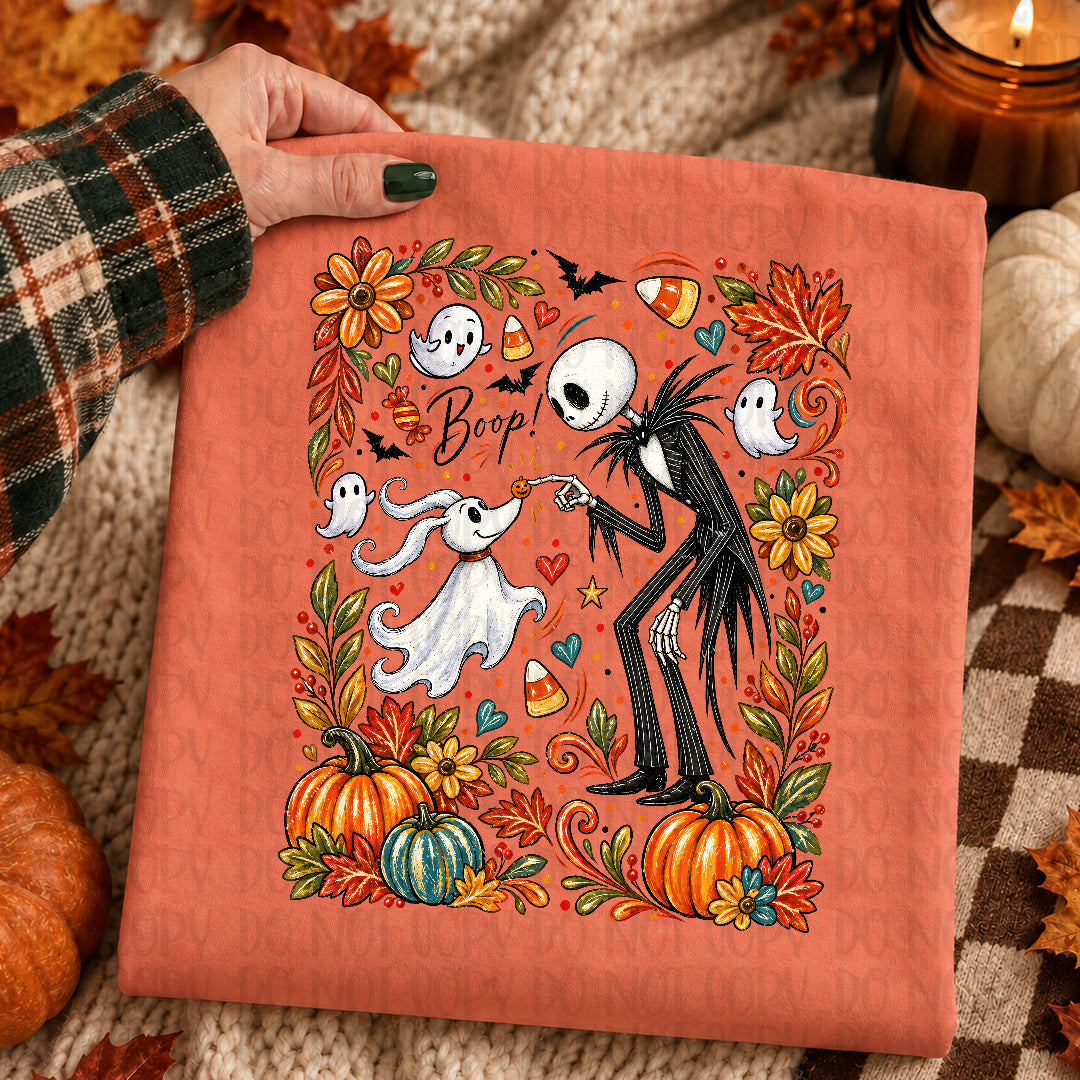 Boop NBC fall floral frame Sunday Special DTF transfer