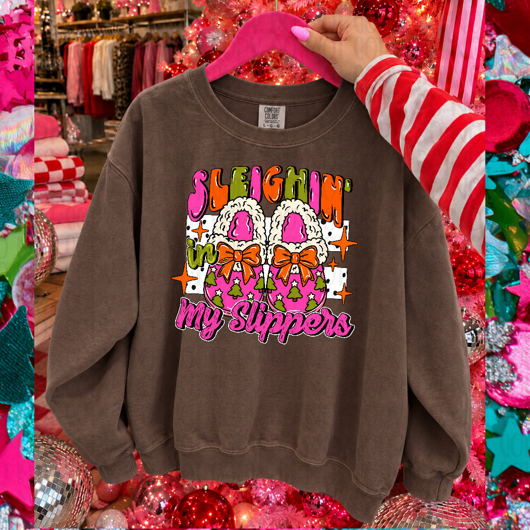Sleighin' in my slippers (CST) DTF Transfer