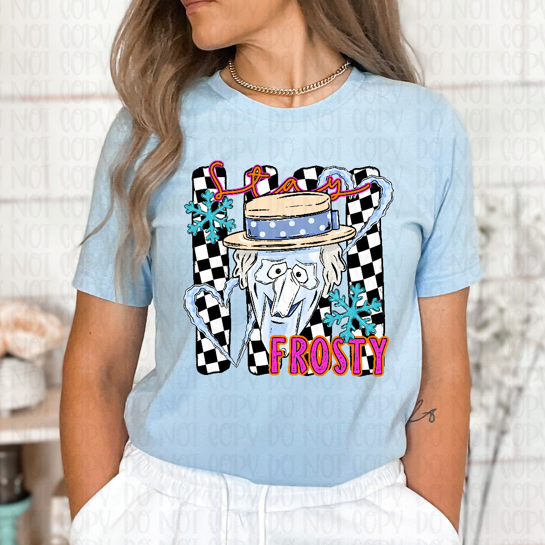 Stay frosty black and white checkered stripes (C's) DTF Transfer