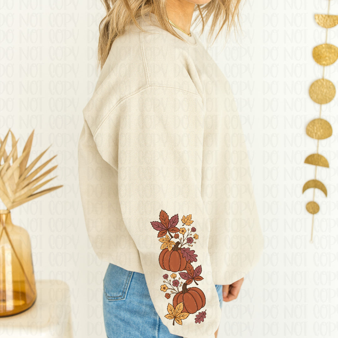 Fall pumpkin floral sleeve (Mymark) DTF Transfer