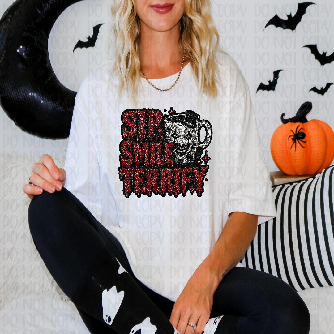 Sip smile terrify DTF Transfer
