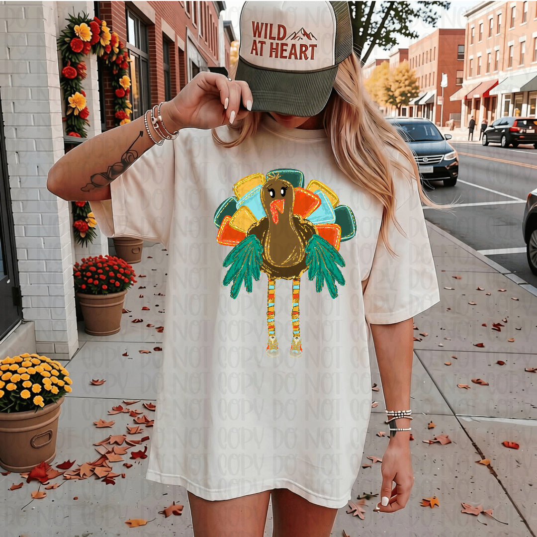 Colorful turkey (Crafti) DTF Transfer