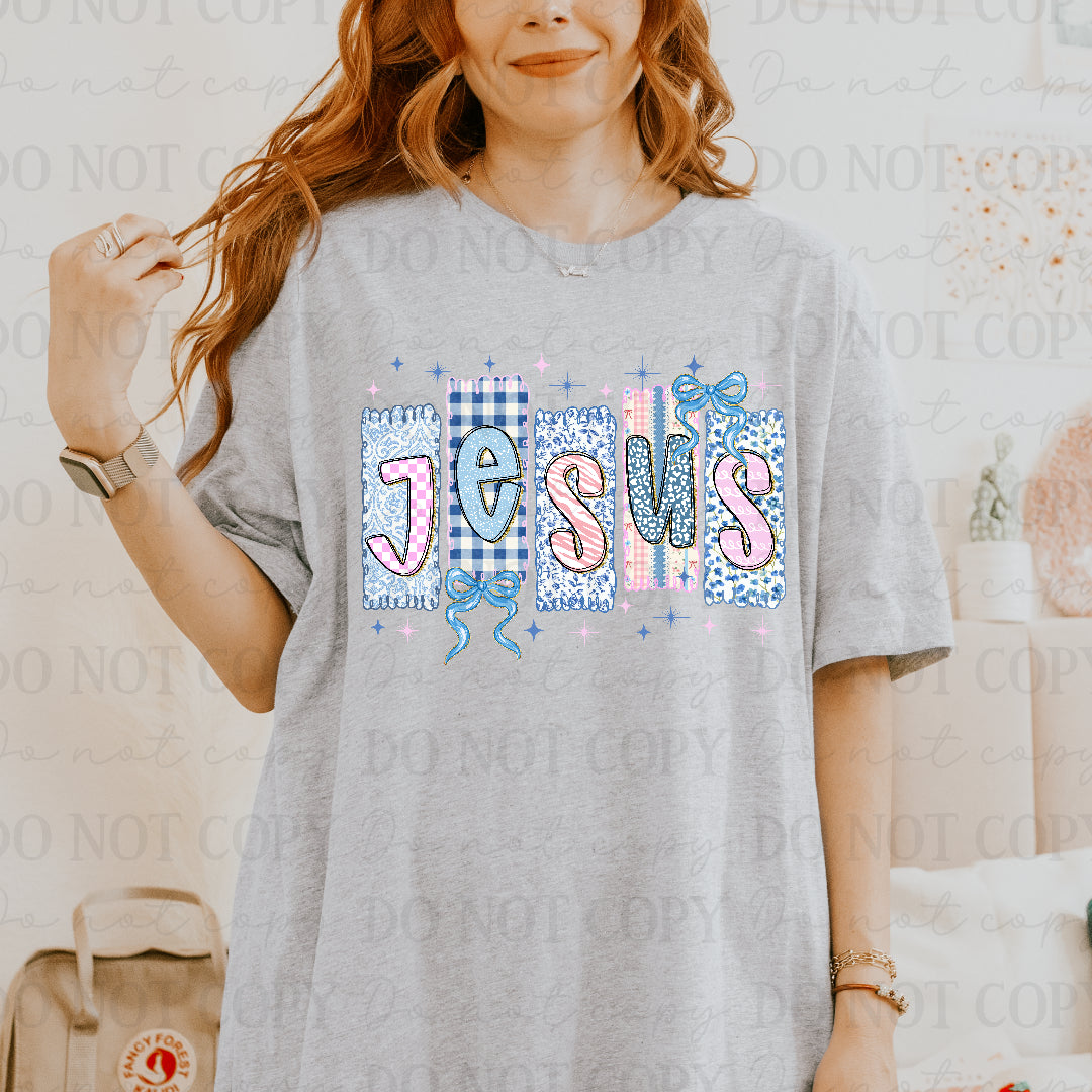 Jesus pastel blue and pink (SSD) DTF Transfer
