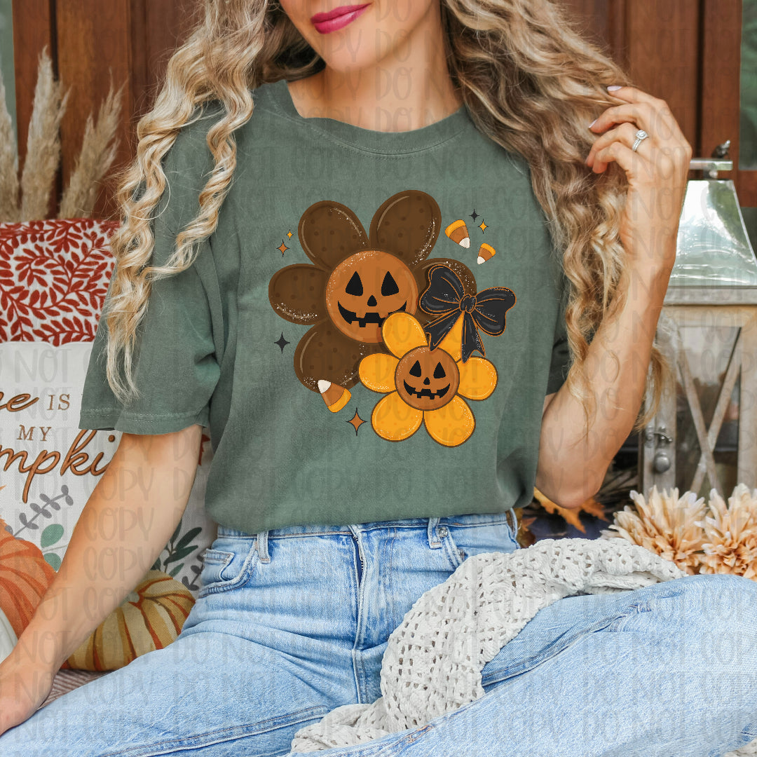 Happy pumpkin flowers (Mymark) DTF Transfer