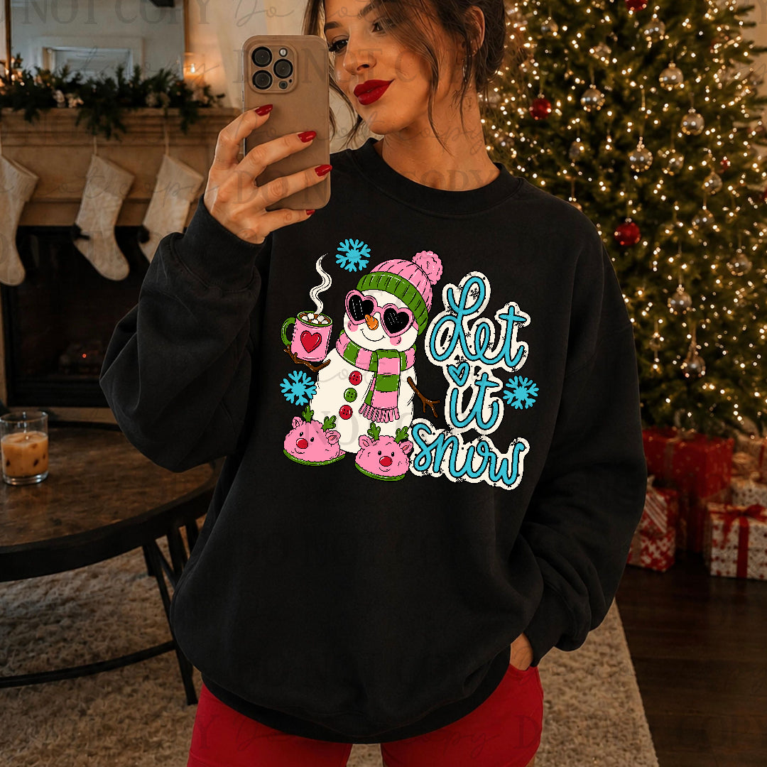 Let it snow snowman in sunglasses (CST) DTF Transfer