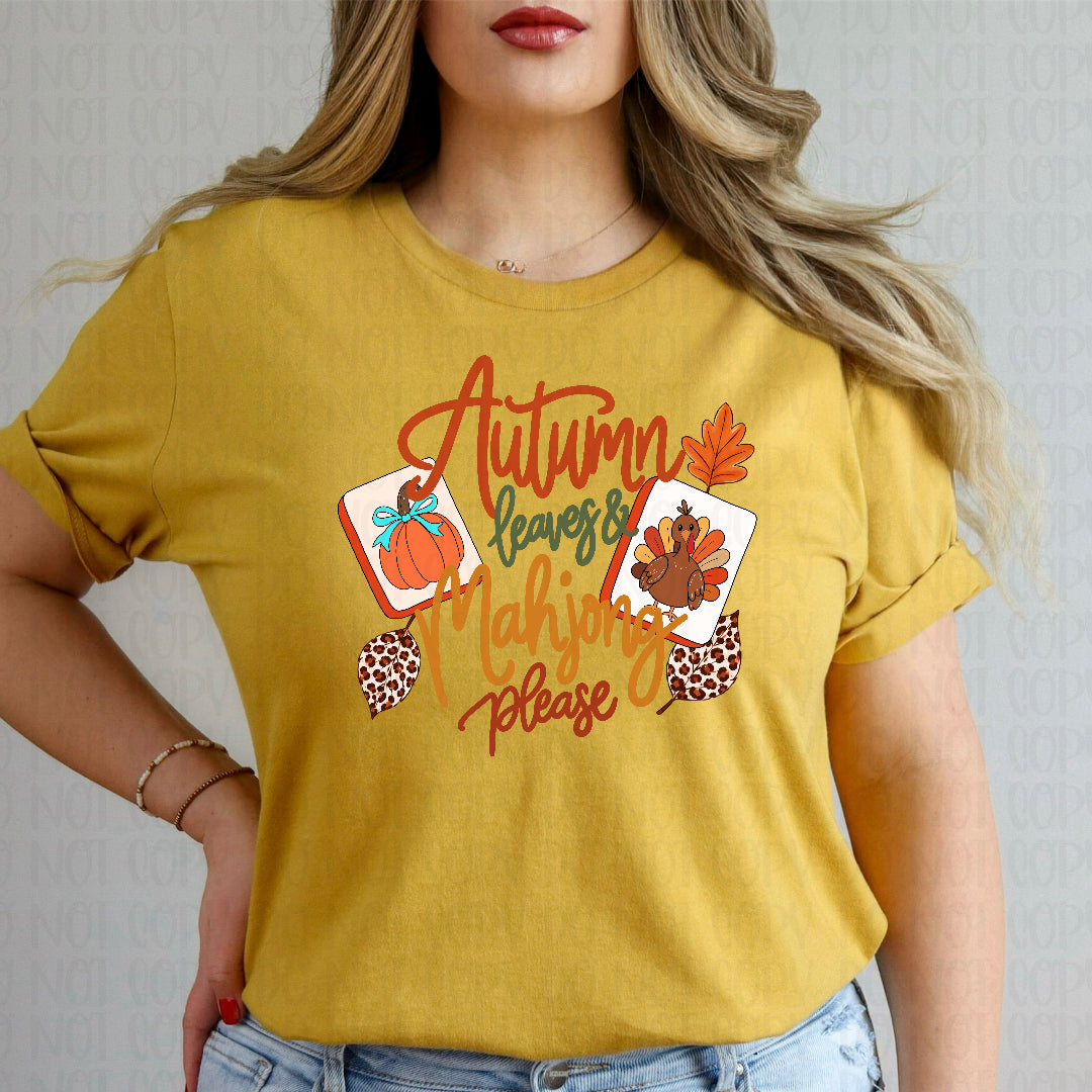 Autumn leaves & mahjong please (Irene) DTF transfer