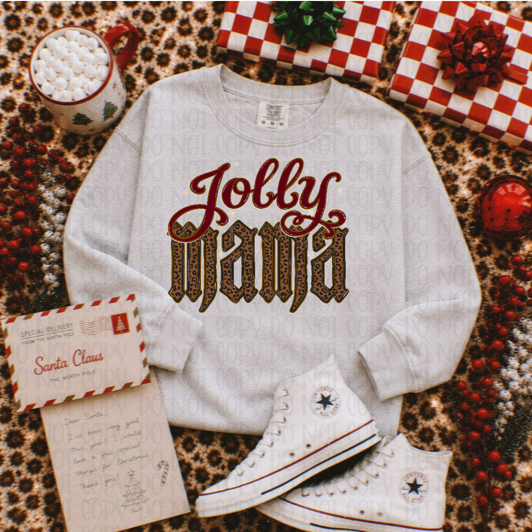 Jolly mama red and leopard (JBD) DTF Transfer