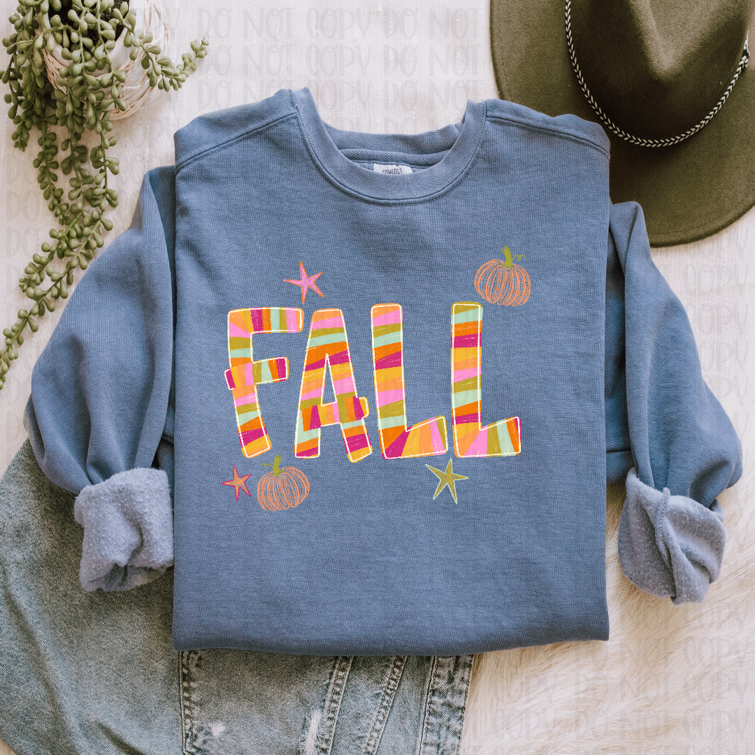 Fall stripe font DTF Transfer