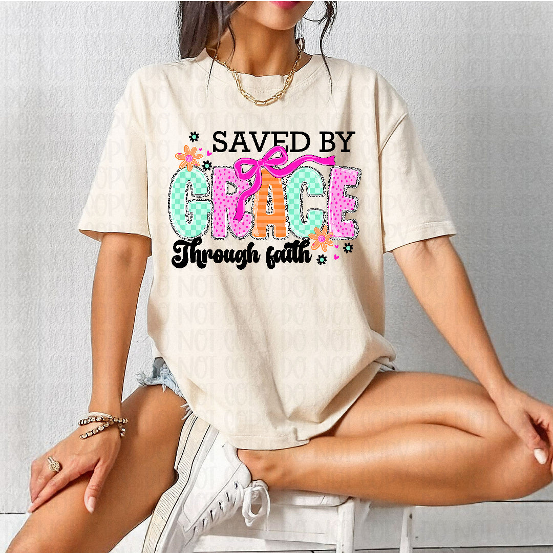 Saved by grace through faith DTF Transfer