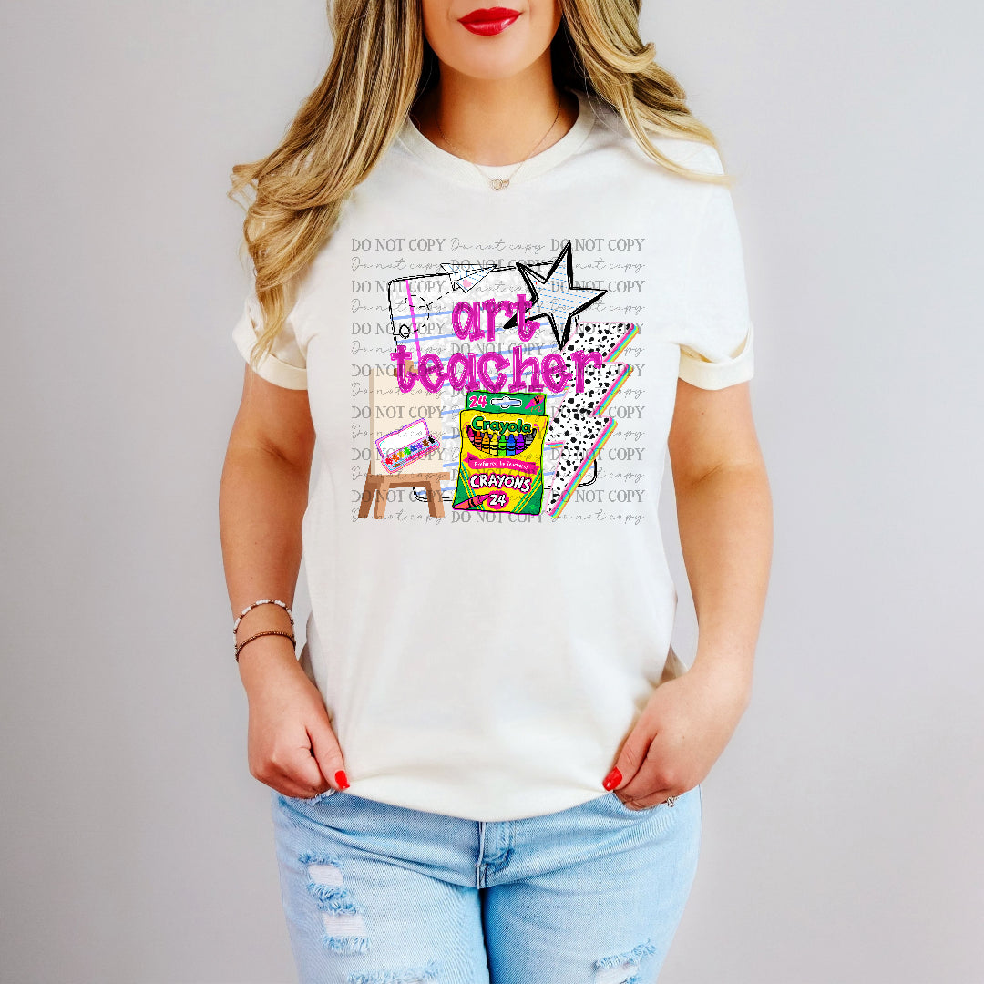 art teacher colorful on paper (dkd) DTF transfer