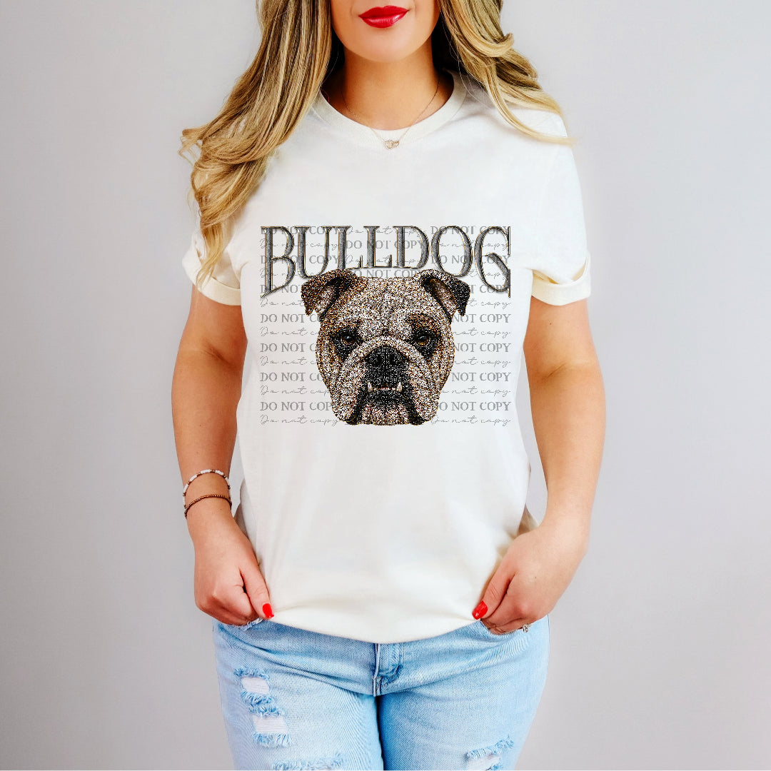 bulldog gray bling mascots (kayndi) DTF transfer