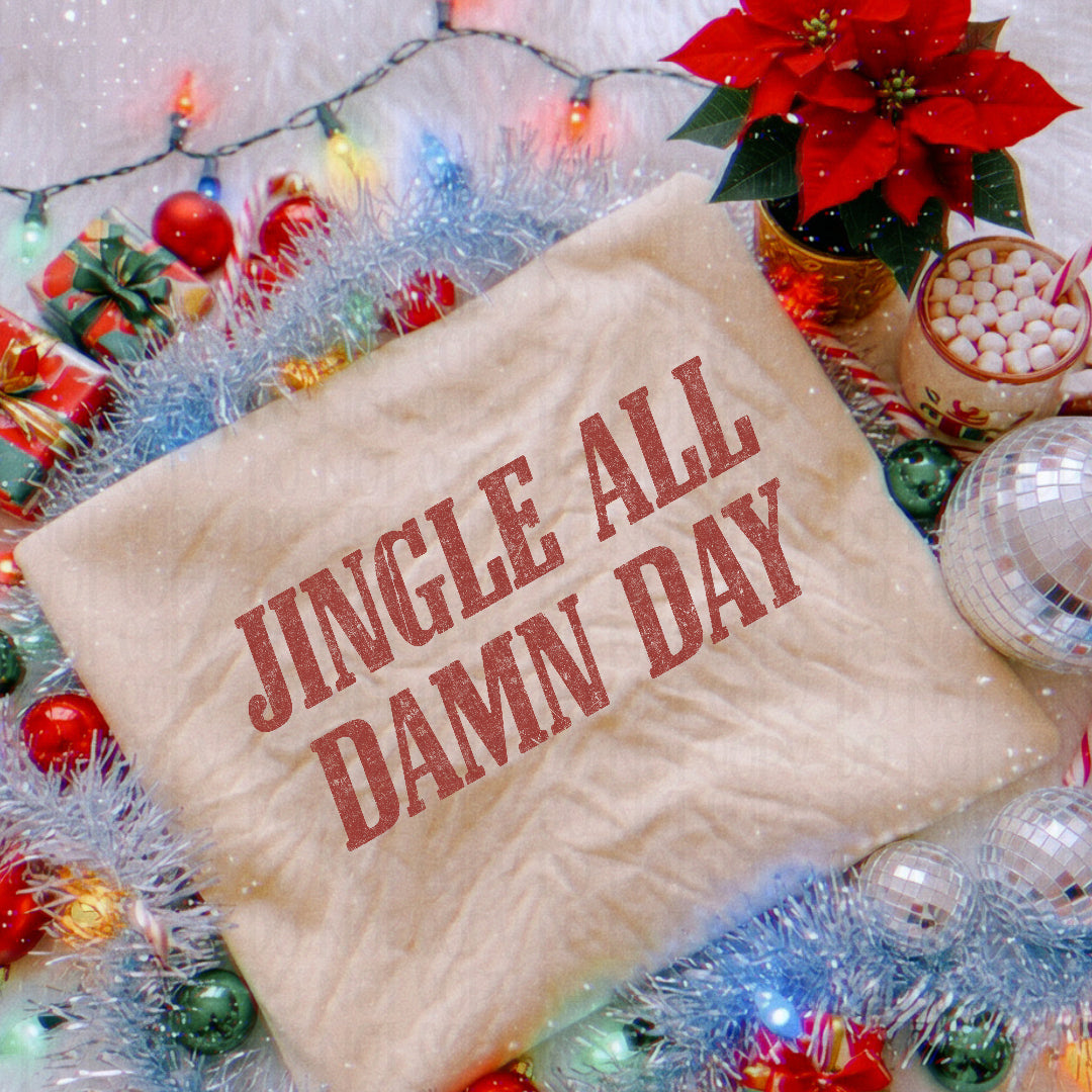 Jingle all damn day RED (Scarlow) DTF Transfer