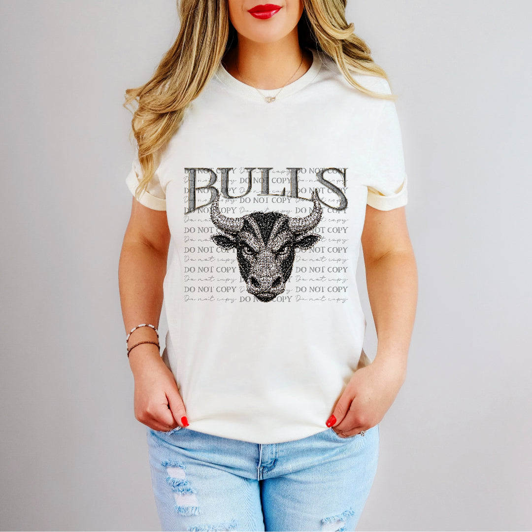 bulls gray bling mascots (kayndi) DTF transfer
