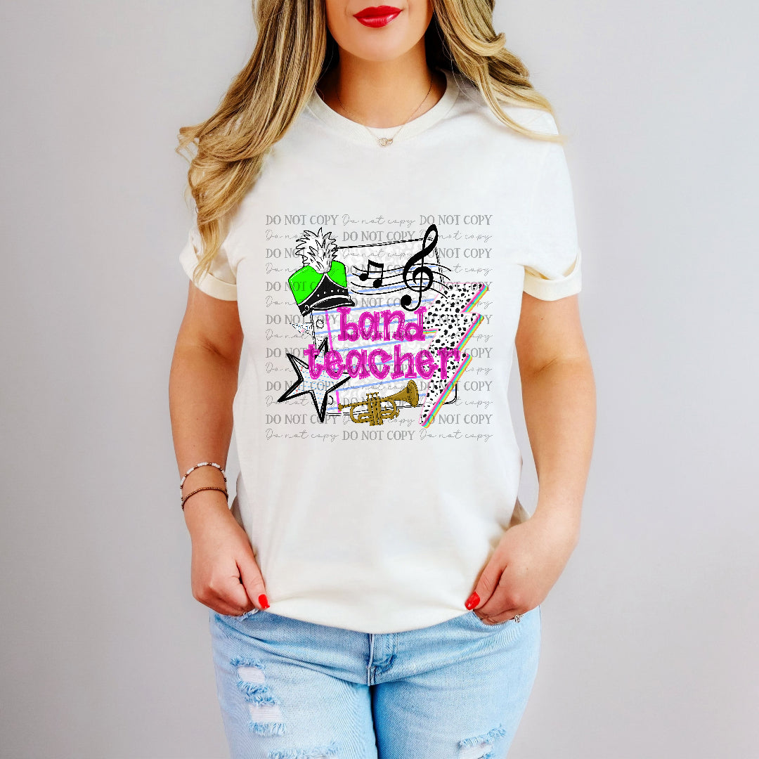 band teacher colorful on paper (dkd) DTF transfer