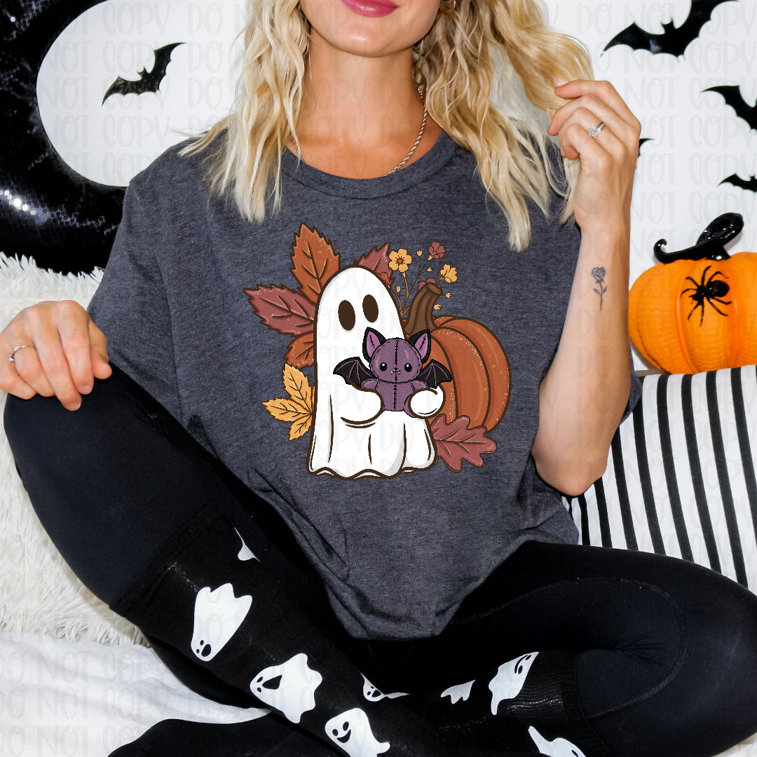 Ghost holding bat plushy (Mymark) DTF Transfer