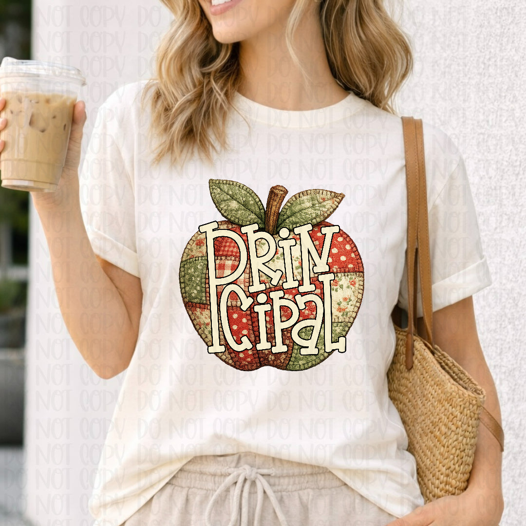 Principal patchwork apple (City) DTF Transfer