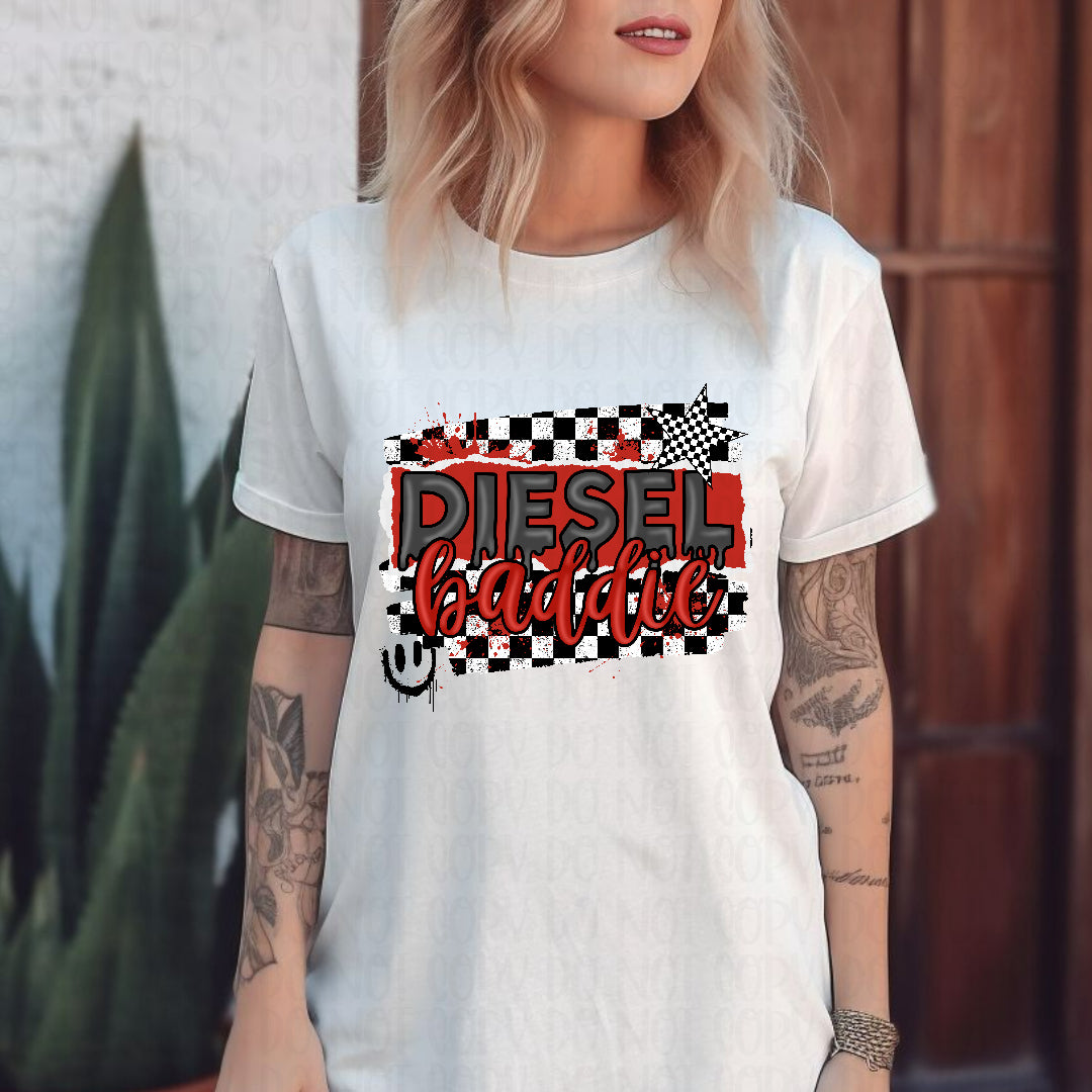 Diesel babe RED (Texan) DTF transfer
