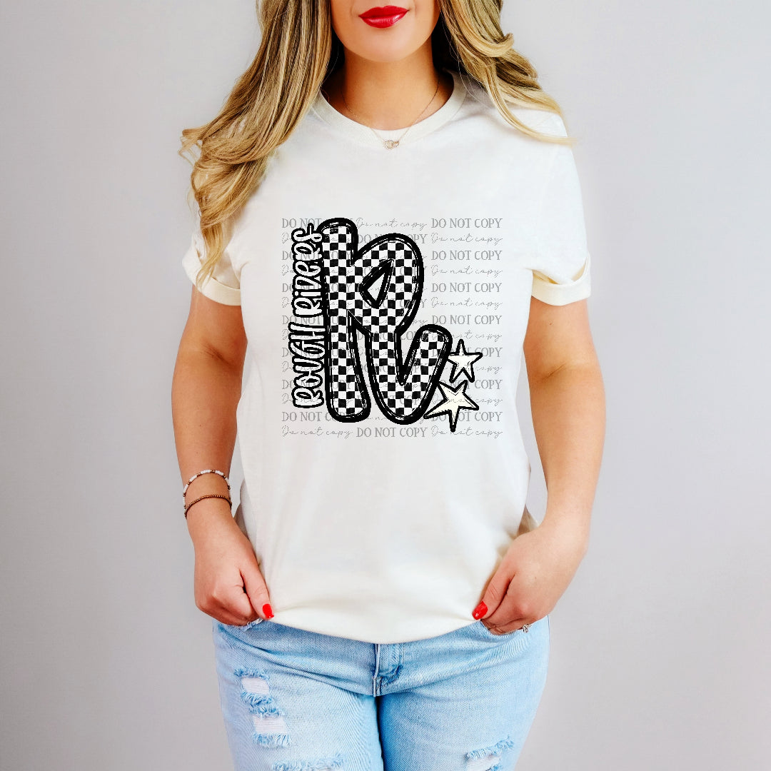 rough riders checker crush initial (Caplinger) DTF transfer