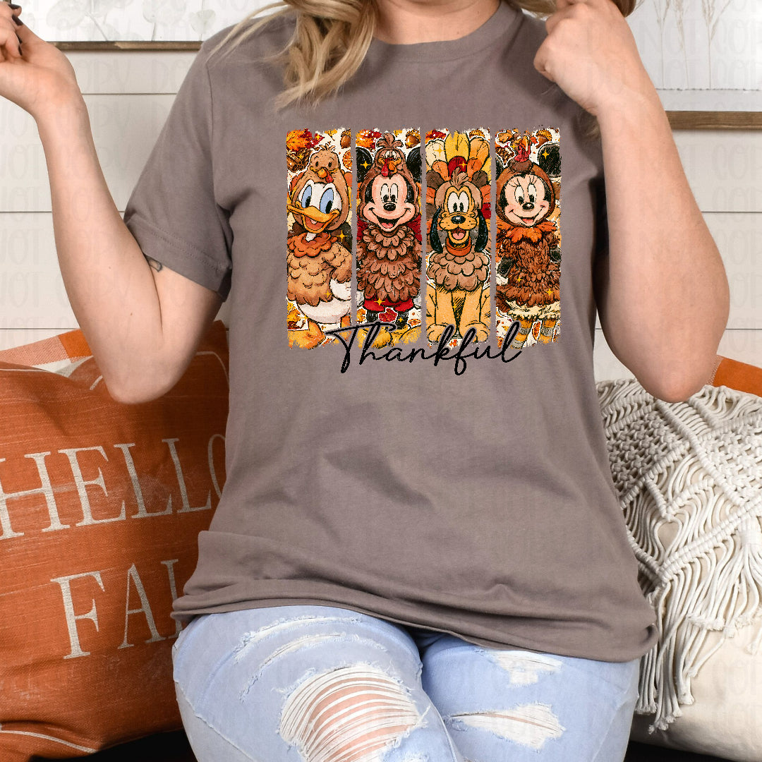 Thankful fall mouse brushstrokes BLACK Sunday Special DTF transfer