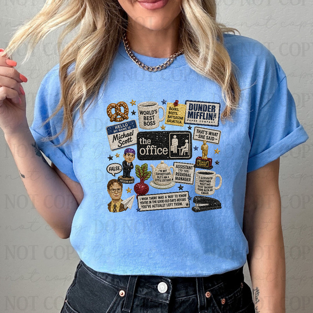 World's best boss collage faux sequins (J&M) DTF Transfer