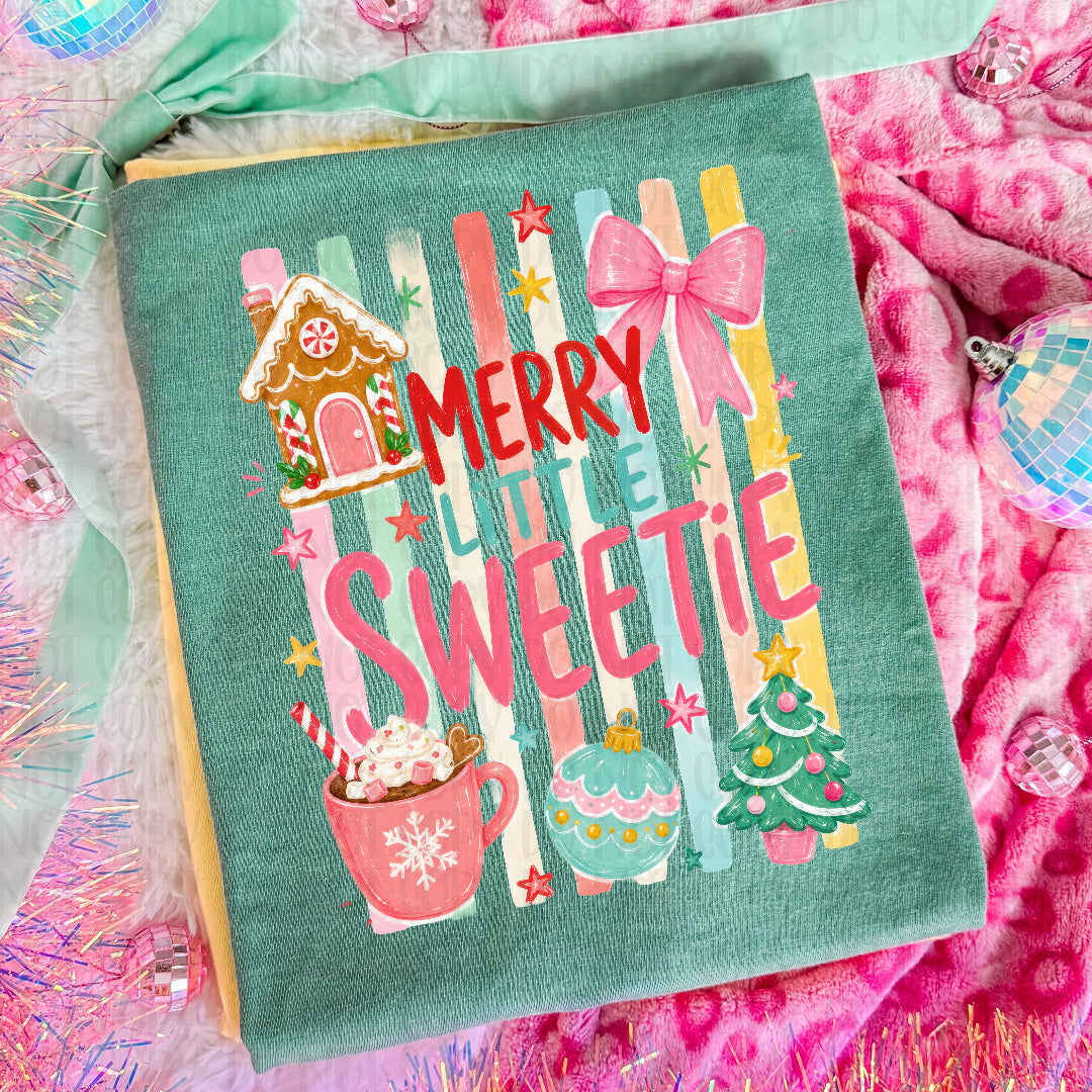 Merry little sweetie pastel stripes Sunday Special DTF transfer